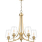 Z-Lite Joliet 25" 5-Light Burnished Brass Steel Frame Clear Glass Shade Chandelier