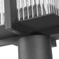 Z-Lite Fortis 5031PHBR-5009P96-BK 2-Light Aluminum Sand Black Frame Clear Ribbed Glass Shade Outdoor Post Mounted Fixture
