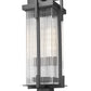 Z-Lite Fortis 5031PHBS-BK 2-Light Aluminum Sand Black Frame Clear Ribbed Glass Shade Outdoor Post Mounted Fixture