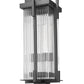 Z-Lite Fortis 5031PHBS-BK 2-Light Aluminum Sand Black Frame Clear Ribbed Glass Shade Outdoor Post Mounted Fixture