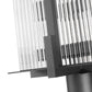 Z-Lite Fortis 5031PHXLR-5010P-BK 3-Light Aluminum Sand Black Frame Clear Ribbed Glass Shade Outdoor Post Mounted Fixture