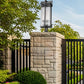 Z-Lite Fortis 5031PHXLR-533PM-BK 3-Light Aluminum Sand Black Frame Clear Ribbed Glass Shade Outdoor Post Mounted Fixture