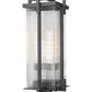 Z-Lite Fortis 5031PHXLR-BK 3-Light Aluminum Sand Black Frame Clear Ribbed Glass Shade Outdoor Post Mount Fixture