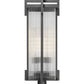 Z-Lite Fortis 5031PHXLR-BK 3-Light Aluminum Sand Black Frame Clear Ribbed Glass Shade Outdoor Post Mount Fixture