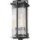 Z-Lite Fortis 5031PHXLR-BK 3-Light Aluminum Sand Black Frame Clear Ribbed Glass Shade Outdoor Post Mount Fixture