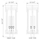 Z-Lite Fortis 5031PHXLR-BK 3-Light Aluminum Sand Black Frame Clear Ribbed Glass Shade Outdoor Post Mount Fixture