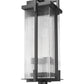 Z-Lite Fortis 5031PHXLR-BK 3-Light Aluminum Sand Black Frame Clear Ribbed Glass Shade Outdoor Post Mount Fixture