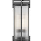 Z-Lite Fortis 5031PHXLS-BK 3-Light Aluminum Sand Black Frame Clear Ribbed Glass Shade Outdoor Post Mount Fixture