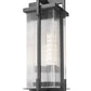 Z-Lite Fortis 5031PHXLS-BK 3-Light Aluminum Sand Black Frame Clear Ribbed Glass Shade Outdoor Post Mount Fixture
