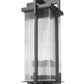 Z-Lite Fortis 5031PHXLS-BK 3-Light Aluminum Sand Black Frame Clear Ribbed Glass Shade Outdoor Post Mount Fixture