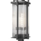 Z-Lite Fortis 5031PHXLS-SQPM-BK 3-Light Aluminum Sand Black Frame Clear Ribbed Glass Shade Outdoor Pier Mounted Fixture