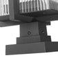 Z-Lite Fortis 5031PHXLS-SQPM-BK 3-Light Aluminum Sand Black Frame Clear Ribbed Glass Shade Outdoor Pier Mounted Fixture