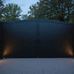 Z-Lite Fortis 5031PHXLS-SQPM-BK 3-Light Aluminum Sand Black Frame Clear Ribbed Glass Shade Outdoor Pier Mounted Fixture