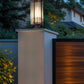 Z-Lite Fortis 5031PHXLS-SQPM-BK 3-Light Aluminum Sand Black Frame Clear Ribbed Glass Shade Outdoor Pier Mounted Fixture
