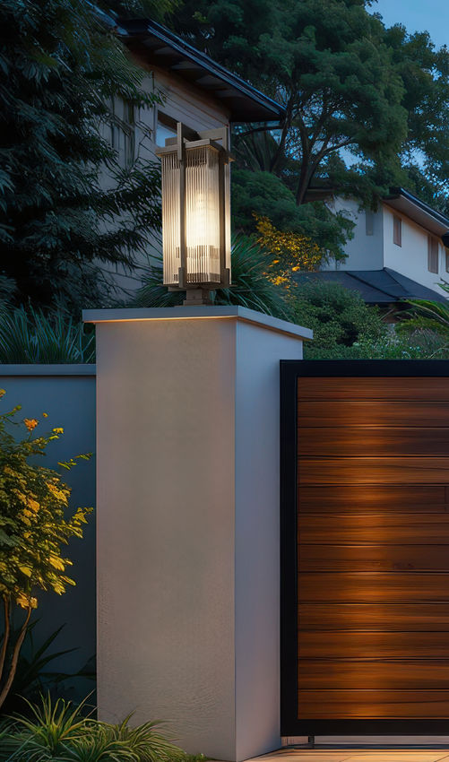 Z-Lite Fortis 5031PHXLS-SQPM-BK 3-Light Aluminum Sand Black Frame Clear Ribbed Glass Shade Outdoor Pier Mounted Fixture