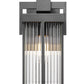 Z-Lite Fortis 5031S-BK 1-Light Aluminum Sand Black Frame Clear Ribbed Glass Shade Outdoor Wall Light