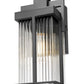 Z-Lite Fortis 5031S-BK 1-Light Aluminum Sand Black Frame Clear Ribbed Glass Shade Outdoor Wall Light
