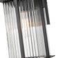 Z-Lite Fortis 5031S-BK 1-Light Aluminum Sand Black Frame Clear Ribbed Glass Shade Outdoor Wall Light