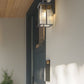 Z-Lite Fortis 5031S-BK 1-Light Aluminum Sand Black Frame Clear Ribbed Glass Shade Outdoor Wall Light