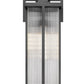 Z-Lite Fortis 5031XL-BK 3-Light Aluminum Sand Black Frame Clear Ribbed Glass Shade Outdoor Wall Light