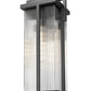 Z-Lite Fortis 5031XL-BK 3-Light Aluminum Sand Black Frame Clear Ribbed Glass Shade Outdoor Wall Light