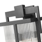 Z-Lite Fortis 5031XL-BK 3-Light Aluminum Sand Black Frame Clear Ribbed Glass Shade Outdoor Wall Light