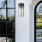 Z-Lite Fortis 5031XL-BK 3-Light Aluminum Sand Black Frame Clear Ribbed Glass Shade Outdoor Wall Light