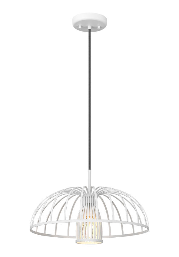 Z-Lite Valencia 16" 1-Light Texture White Steel Pendant Light