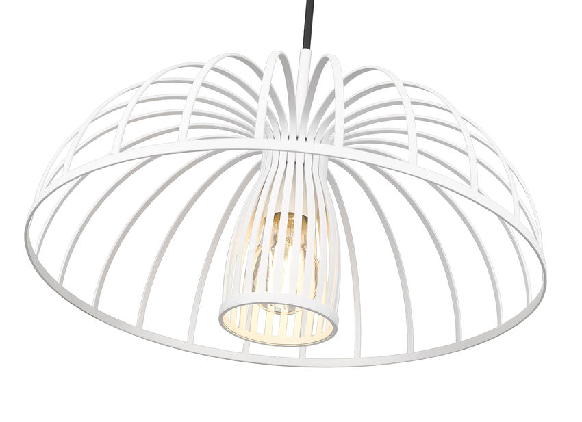 Z-Lite Valencia 16" 1-Light Texture White Steel Pendant Light