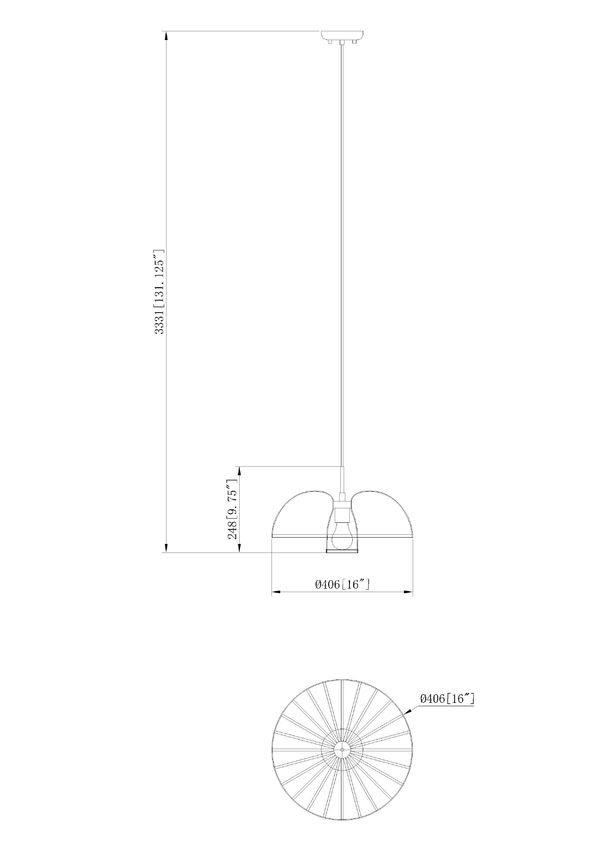 Z-Lite Valencia 16" 1-Light Texture White Steel Pendant Light