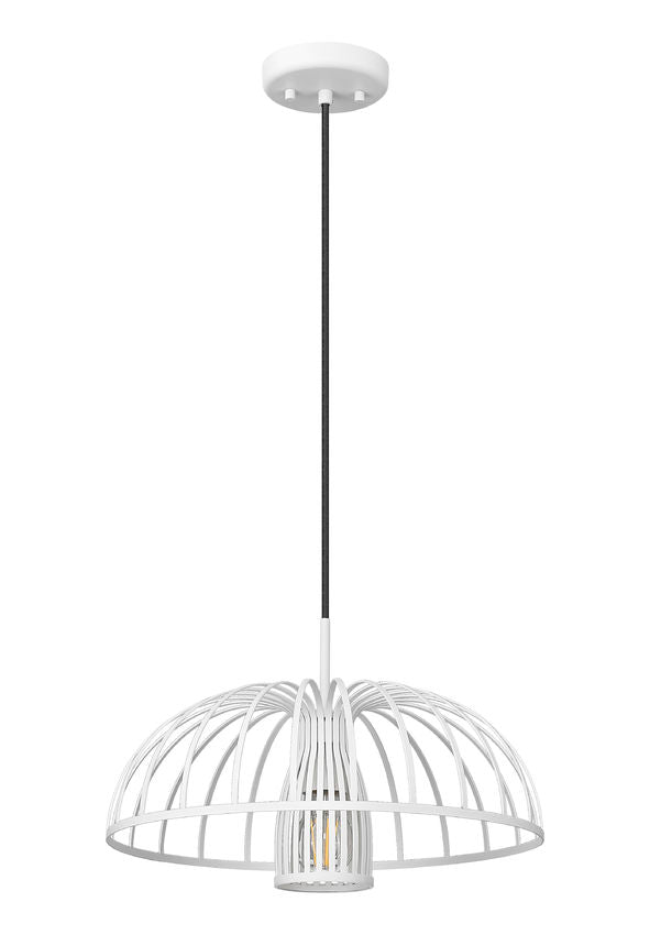Z-Lite Valencia 16" 1-Light Texture White Steel Pendant Light