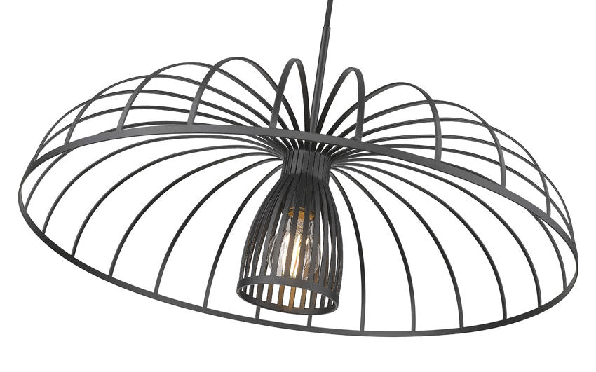 Z-Lite Valencia 24" 1-Light Matte Black Steel Pendant Light