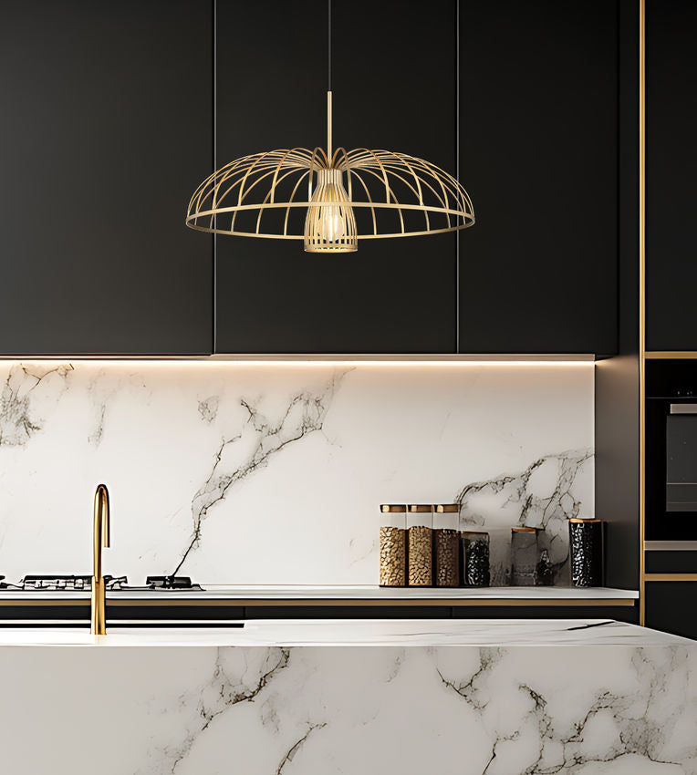 Z-Lite Valencia 24" 1-Light Modern Gold Steel Pendant Light