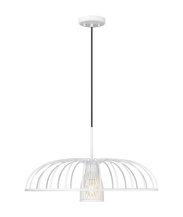 Z-Lite Valencia 24" 1-Light Texture White Steel Pendant Light