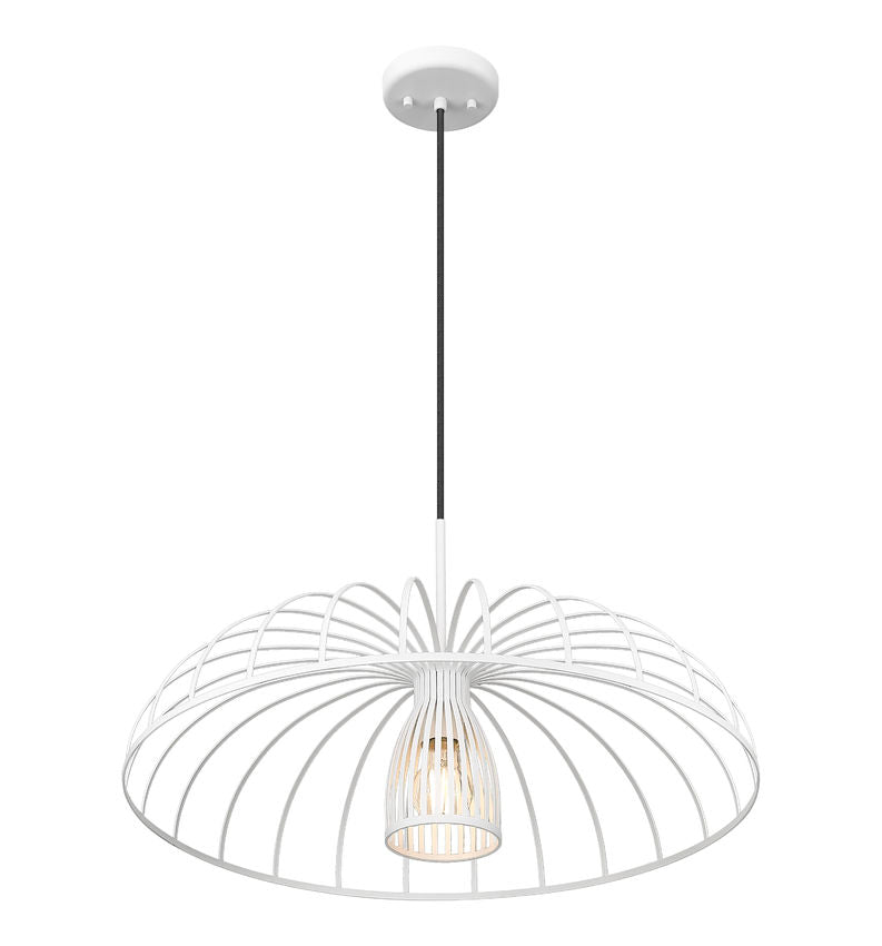 Z-Lite Valencia 24" 1-Light Texture White Steel Pendant Light