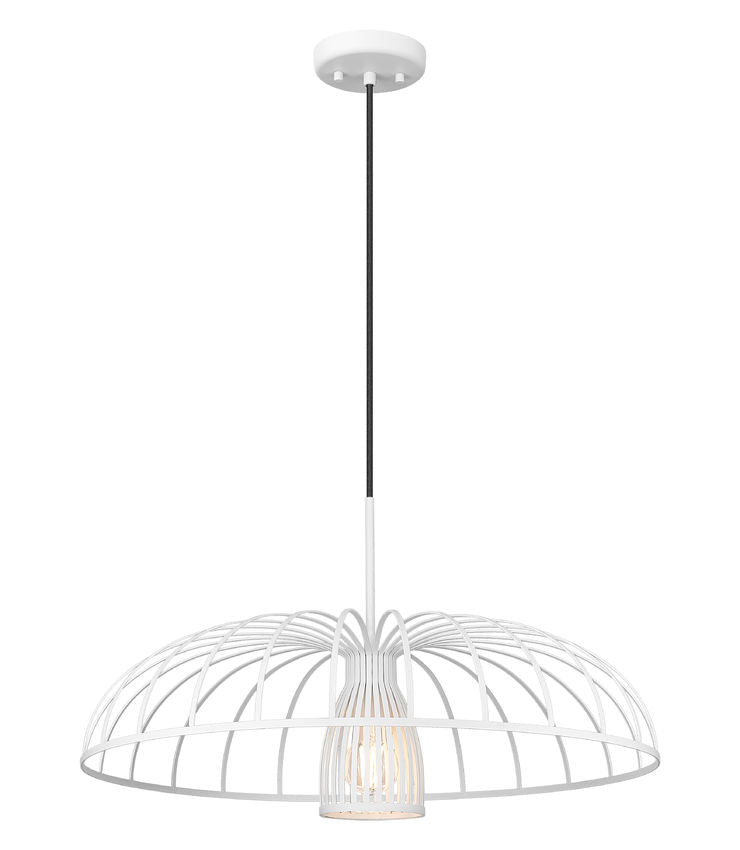 Z-Lite Valencia 24" 1-Light Texture White Steel Pendant Light