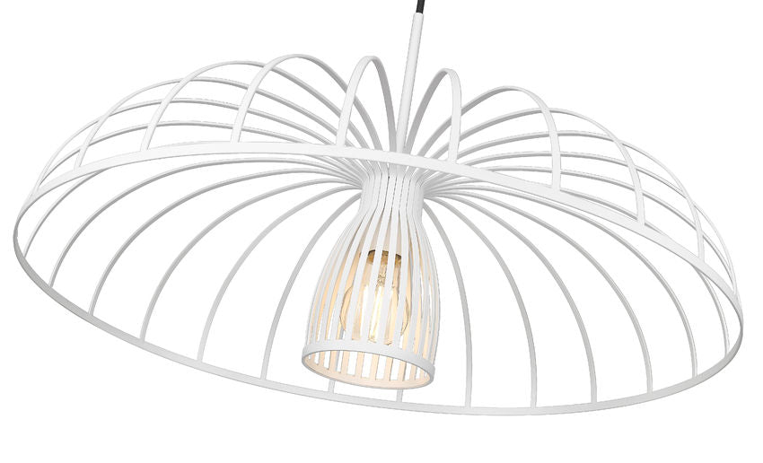Z-Lite Valencia 24" 1-Light Texture White Steel Pendant Light