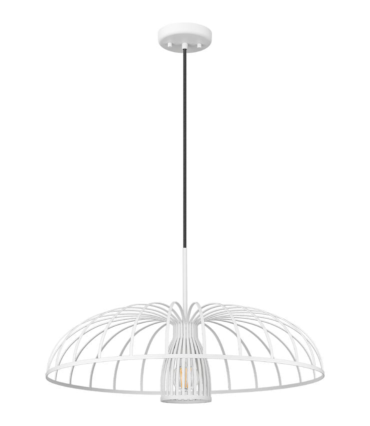 Z-Lite Valencia 24" 1-Light Texture White Steel Pendant Light