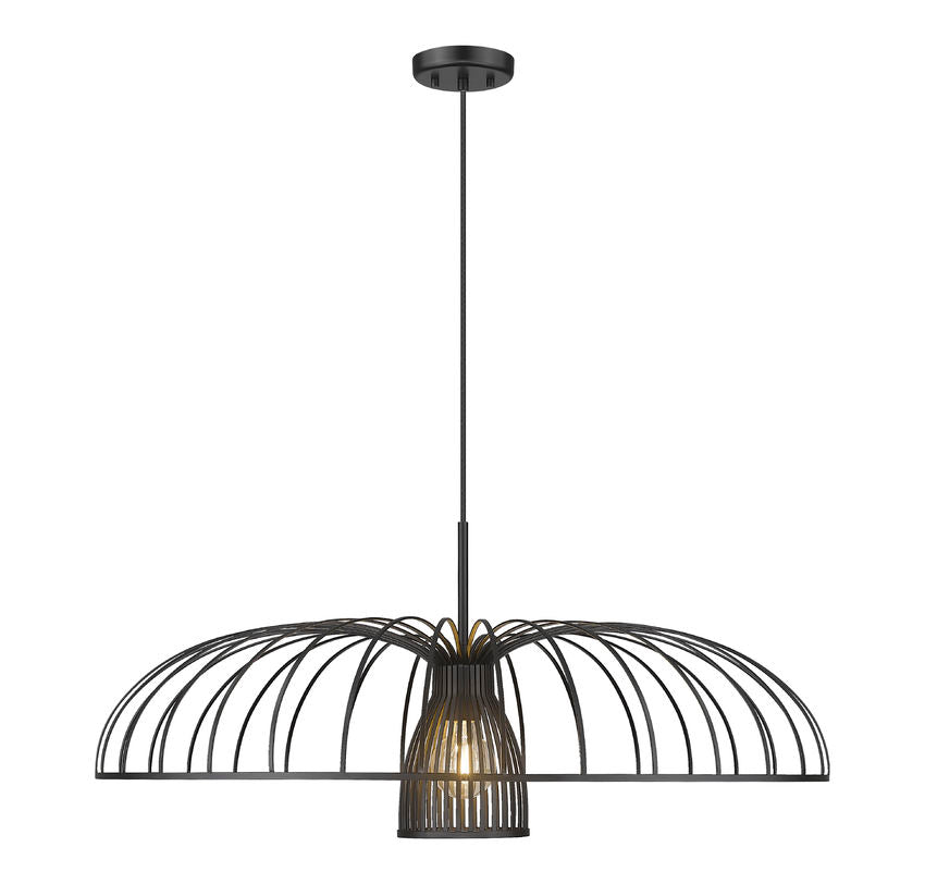 Z-Lite Valencia 35" 1-Light Matte Black Steel Pendant Light