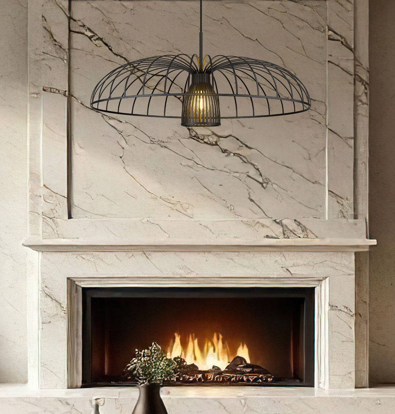 Z-Lite Valencia 35" 1-Light Matte Black Steel Pendant Light
