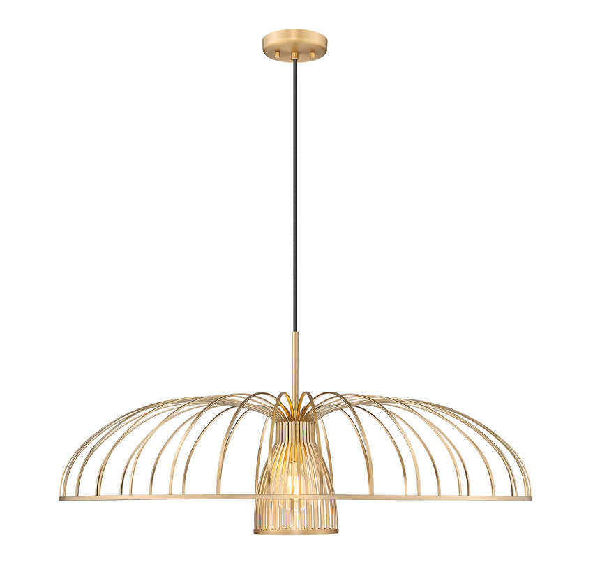 Z-Lite Valencia 35" 1-Light Modern Gold Steel Pendant Light