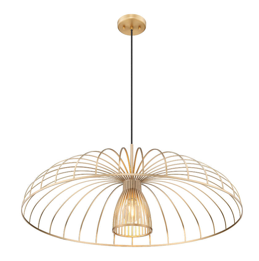 Z-Lite Valencia 35" 1-Light Modern Gold Steel Pendant Light