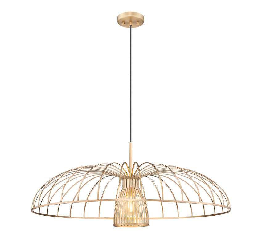 Z-Lite Valencia 35" 1-Light Modern Gold Steel Pendant Light