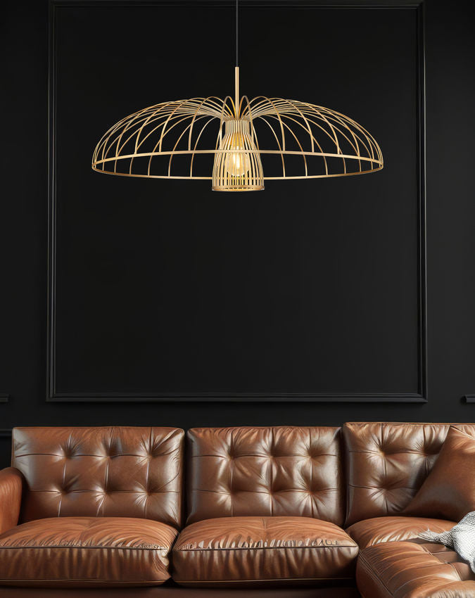 Z-Lite Valencia 35" 1-Light Modern Gold Steel Pendant Light