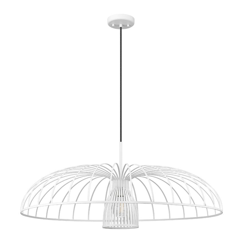 Z-Lite Valencia 35" 1-Light Texture White Steel Pendant Light