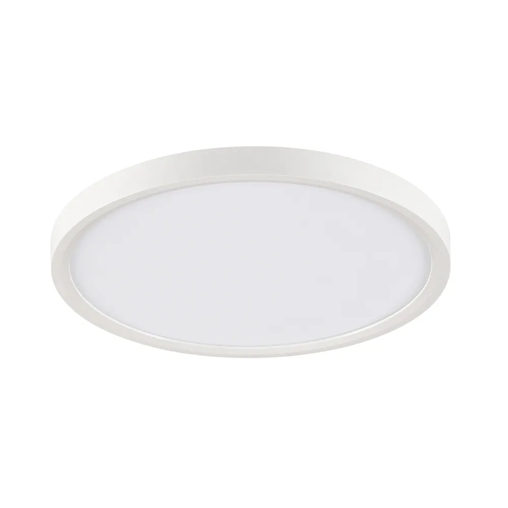 Euri Lighting Residential 15" Dimmable Integrated LED Frosted Plastic Lens and Matte White Bezel Housing Flat  Round Ceiling Light
