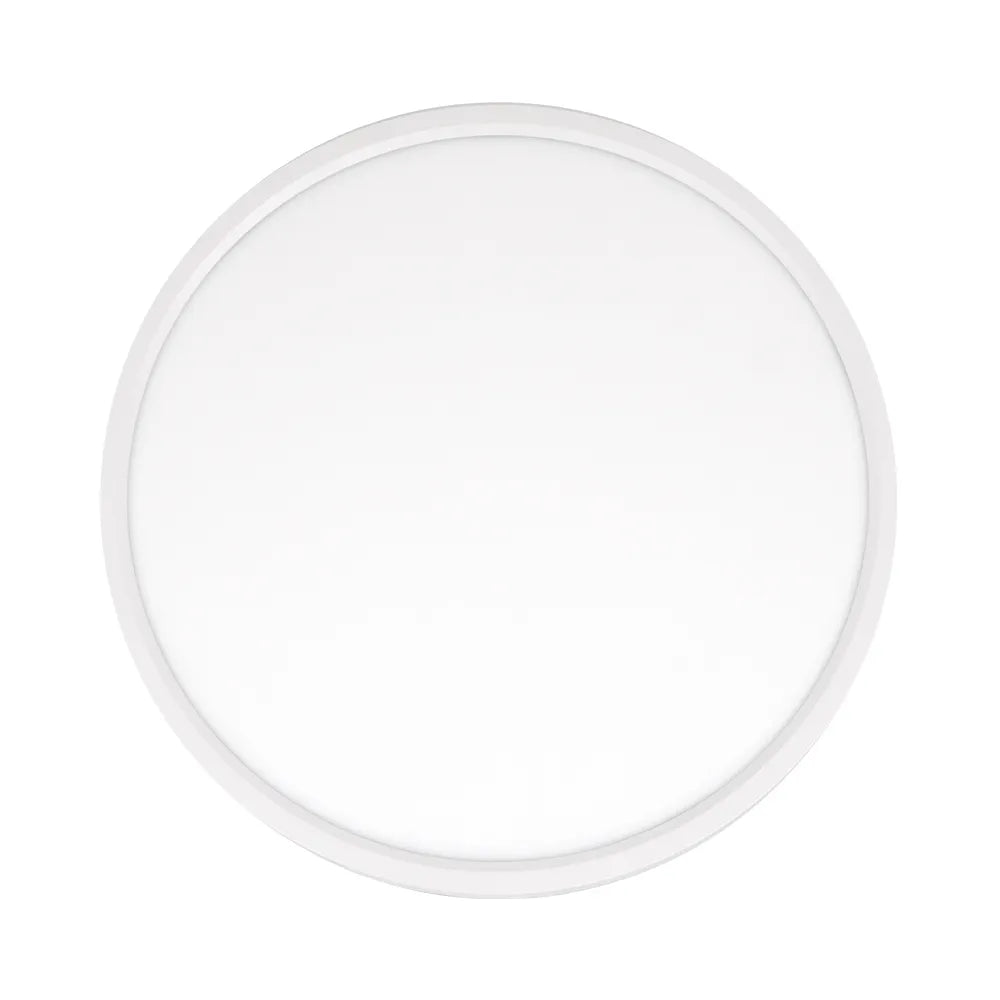 Euri Lighting Residential 15" Dimmable Integrated LED Frosted Plastic Lens and Matte White Bezel Housing Flat  Round Ceiling Light