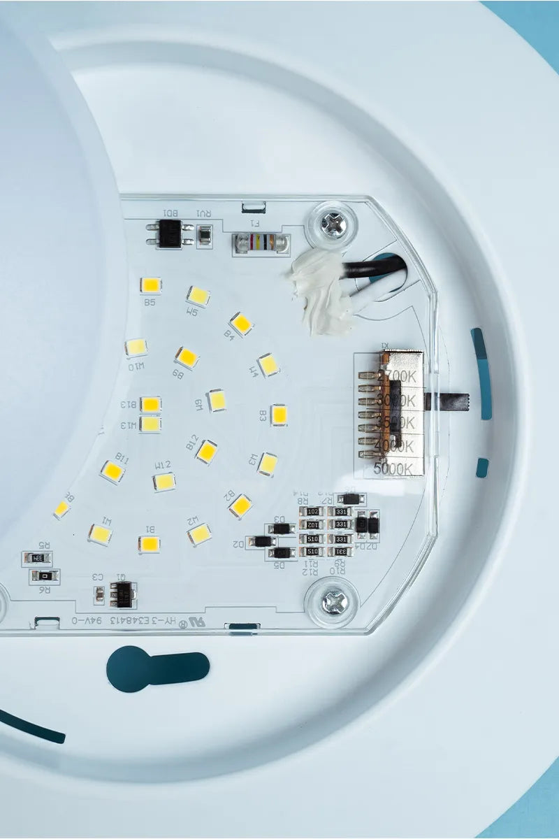 Euri Lighting Residential 12" Dimmable Integrated LED Frosted Plastic Lens and Matte White Bezel Housing Round Ceiling Light
