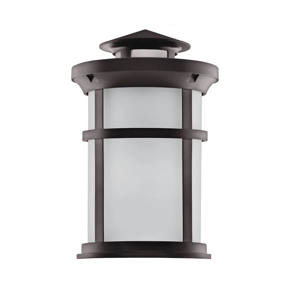 Euri Lighting Residential LED 11.5-Watts 4000K Wet Rated Non-Dimmable Bronze Finish With Frosted Glass Lens Outdoor Wall Lantern
