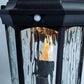 Euri Lighting Decorative Fixture LED Non-Dimmable Motion Sensor Bronze Finish With Water Glass Lens Outdoor Wall Lantern
